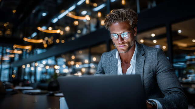 ERP. Businessman touching icon and exploring the benefits of Enterprise Resource Planning (ERP) systems, streamlining operations, integrating data, optimizing resources, and driving business growth.