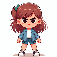 little girl is angry