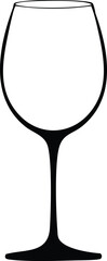Wine Glass Silhouette Vector | Stylish Black Vector Art for Beverage Illustration