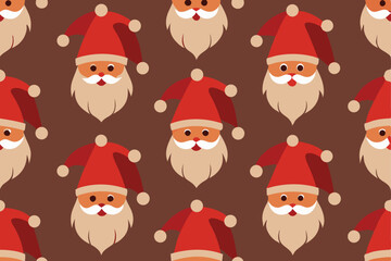 Festive Santa Claus Seamless Pattern for Christmas and Holiday Celebrations