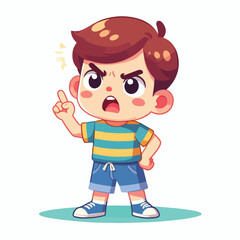 little boy is angry