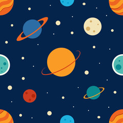 seamless solar system pattern   sun  planets  