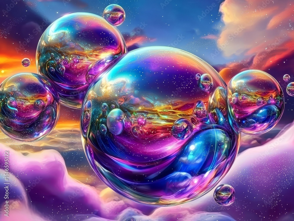 Canvas Prints vivid spherical patterns bring depth to this stunning background.