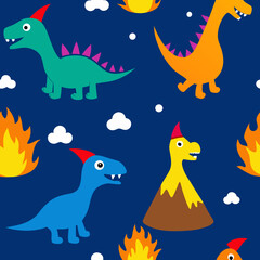 seamless toy dinosaur pattern   colorful cartoon 