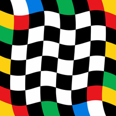 seamless wavy checkerboard pattern   distorted 