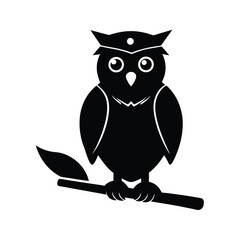 Owl on Branch Silhouette