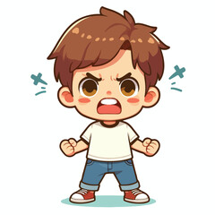 little boy is angry