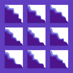 Set of Editable Modern Blue Business Corner Header Footer Shape Vector Assets for Flyer, Banner, Poster, Etc. Corner Frame Shape