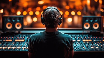 Audio engineer at work