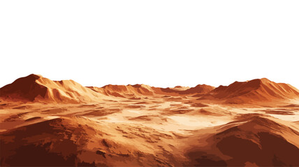 Big Martian Panorama Vector Illustration for Futuristic Space Explorations