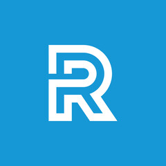 Mono line Initial Letter R logo design vector template