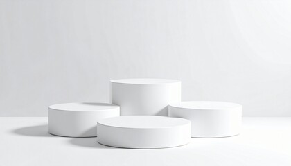 Minimal White Podium Display for Product Presentation