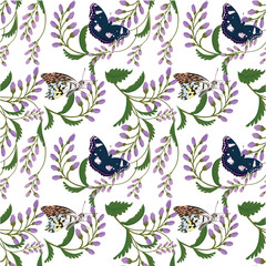 seamless  fabric pattern designed from drawing