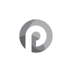Circle Negative Space Letter P logo design vector template © yopie