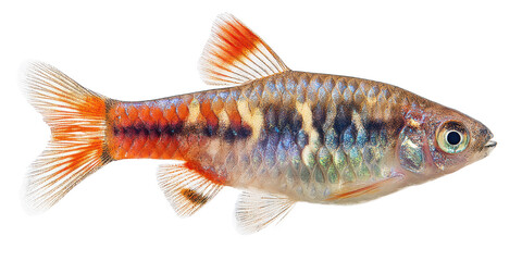 Fototapeta premium Vibrant Orange and Blue Freshwater Fish A Stunning Aquarium Addition