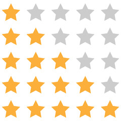 Five Star Review Icons Set – Premium Quality Flat Vectors for UX, Feedback & Product Ratings