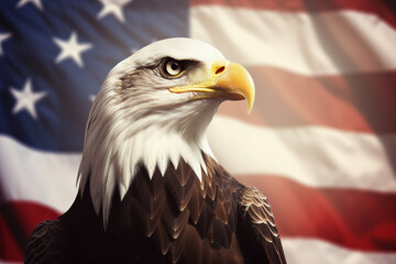 Naklejka premium Generative AI colorful memorial independence day american flag day holiday eagle symbol image illustration