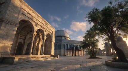 Fototapeta premium Dome of the Rock Jerusalem Islamic Landmark Architecture Middle East travel history sunlight