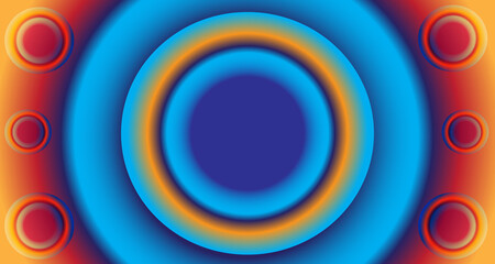 orange and blue circle background