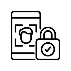 Obraz premium Face Lock line icon