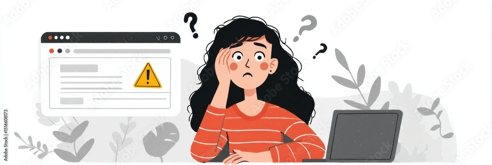 Poster User Expressing Confusion While Facing Warning Message in Web Browser During Online Session in a Minimalistic Workspace