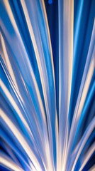Elegant blue beams radiating in a dynamic vertical arrangement
