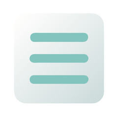 Obraz premium Menu icon in pastel green flat square style