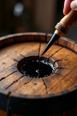 Cracked Oak Whiskey Barrel Reveals Black Stout Like a Black Hole &ndash; Thief&rsquo;s Pipette, Carved History, and Hidden Brewer&rsquo;s Love Letter
