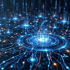Obraz premium Abstract Network Visualization: Data Flow and Connections