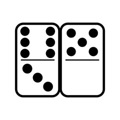  dominoes icon white on background