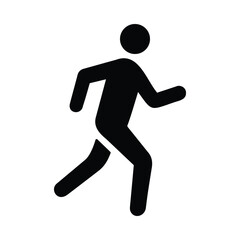  Silhouette of a man walking in minimal flat style
