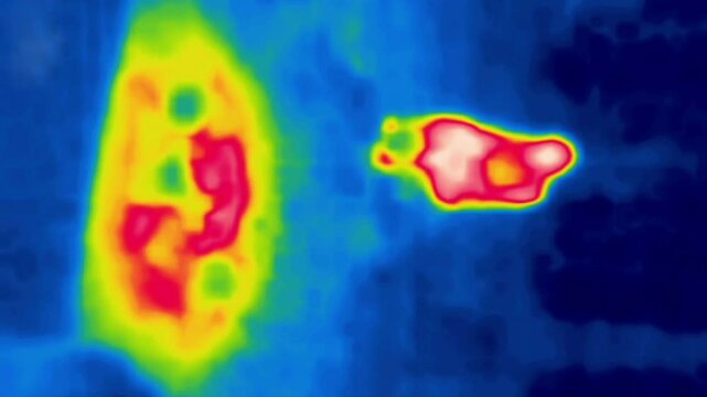 Russian fairy tale. Bogeywoman (Baba Yaga) on black quagmire. Sitting woman figure on edge of fire hole. Fantasy of magic and witchcraft. It kind of hangs in dark blue space. Vertical frame