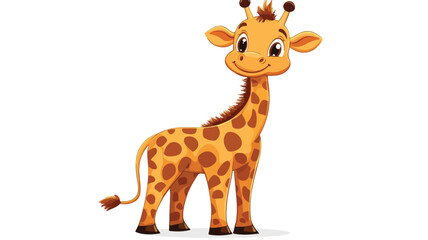 Obraz premium Adorable Cartoon Giraffe on White Background - Vector Illustration
