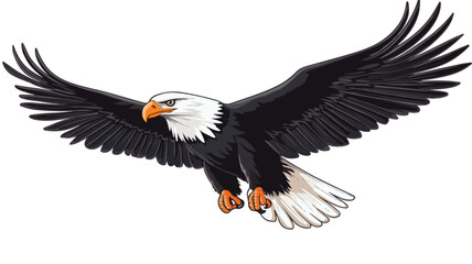 Fototapeta premium Majestic Cartoon Eagle Flying Vector Illustration for Design Projects