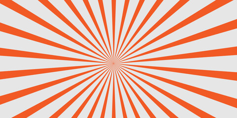 Vintage sun ray orange and red radial spiral sunrise, sunlight creative vector summer sunny. seamless retro vintage burst sunrise sunbeam element spiral striped illustration sunray template wallpaper.