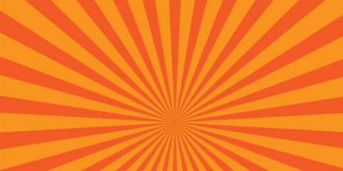 Vintage sun ray orange and red radial spiral sunrise, sunlight creative vector summer sunny. seamless retro vintage burst sunrise sunbeam element spiral striped illustration sunray template wallpaper.