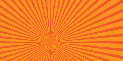 Vintage sun ray orange and red radial spiral sunrise, sunlight creative vector summer sunny. seamless retro vintage burst sunrise sunbeam element spiral striped illustration sunray template wallpaper.