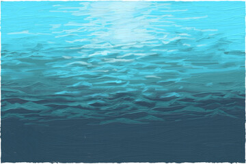 Water Motion. Abstract Expressionist Painting