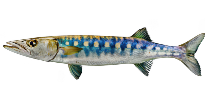 Striped Barracuda Fish Detailed Illustration of a Marine Predator