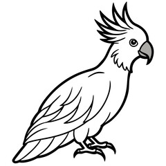 Cockatoo with Raised Head Feathers, Perched Side View