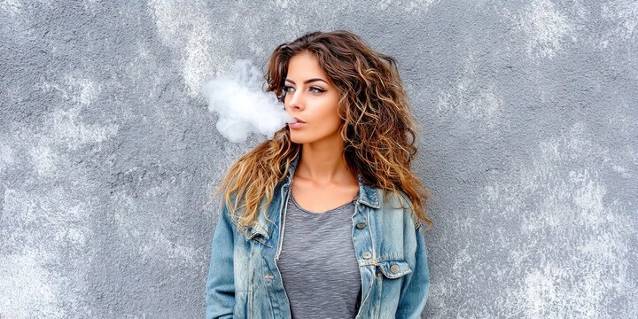 photo of modern woman vaping 