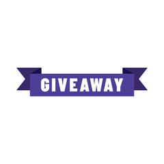 Giveaway banner icon. Gift box. Flat style.