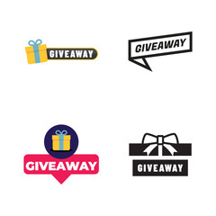 Giveaway banner icon. Gift box. Flat style.