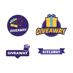 Giveaway banner icon. Gift box. Flat style.