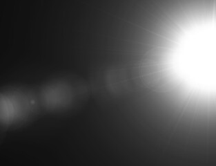 Sun Light Overlay. Sun rays overlay. Sun rays light isolated on black background for overlay design. transparent sunlight special lens flash light effect. front sun lens flash. light of radiance.