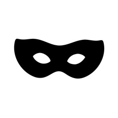 Black Half Face Mask Vector Icon – Gothic Masquerade Silhouette for Fantasy and Drama

