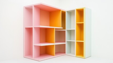 Colorful Modular Shelving Unit.