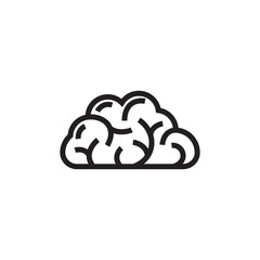 Human brain icon. Simple brain symbol.