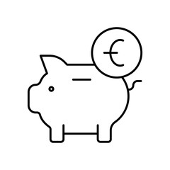 Startup Savings Piggy Bank Icon – Finance, Investment, Money Management Vector