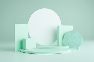 Minty geometric shapes for product display